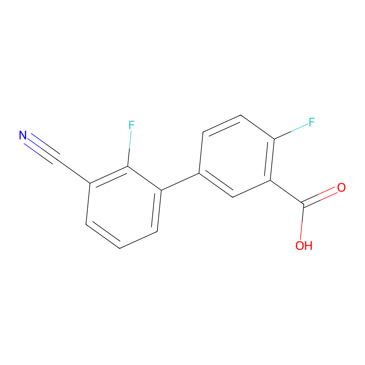 5-(3-Cyano-2-fluorophenyl)-2-fluorobenzoic acid molecular structure, CAS 1261923-68-5