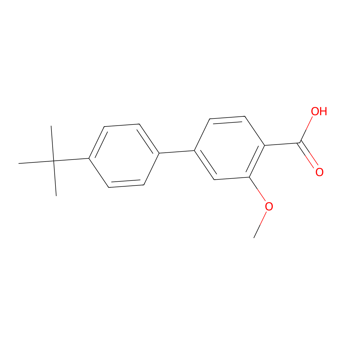 2-Methoxy-4-(4-T-butylphenyl)benzoic acid molecular structure, CAS 1261923-76-5