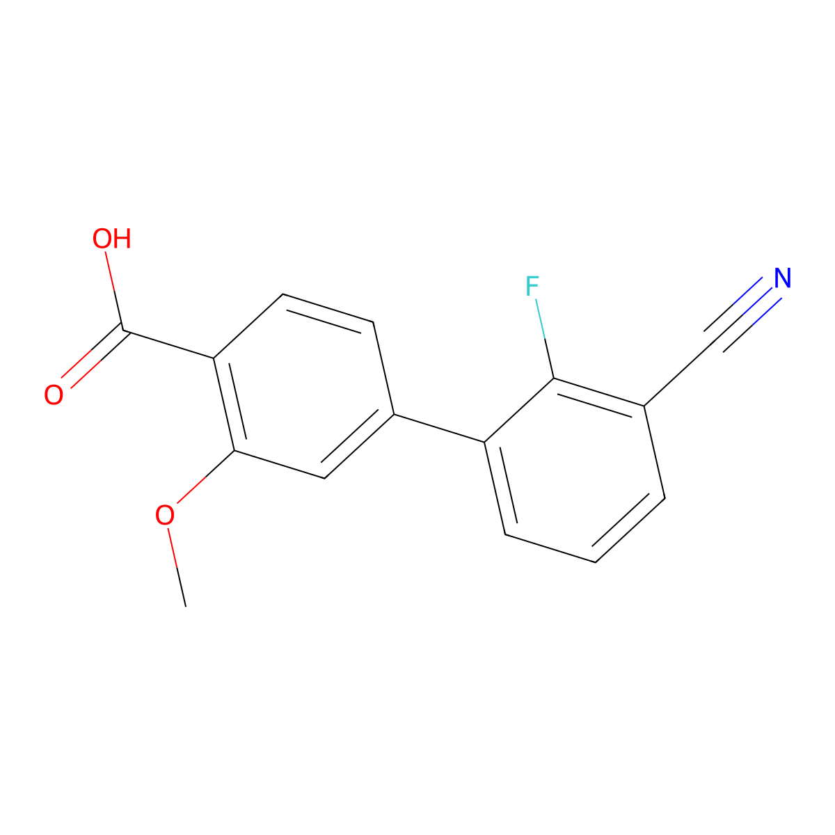 4-(3-Cyano-2-fluorophenyl)-2-methoxybenzoic acid molecular structure, CAS 1261923-79-8