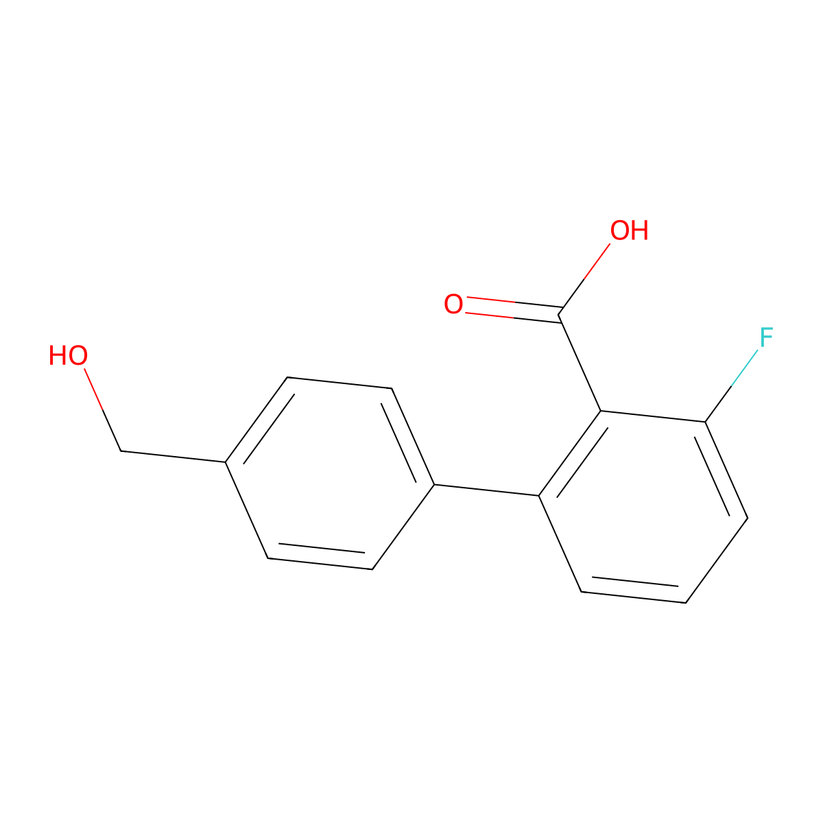6-Fluoro-2-(4-hydroxymethylphenyl)benzoic acid molecular structure, CAS 1261923-93-6