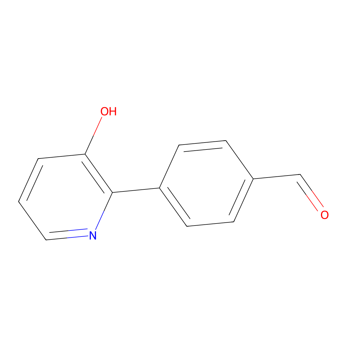 4-(3-Hydroxypyridin-2-yl)benzaldehyde molecular structure, CAS 1261923-97-0