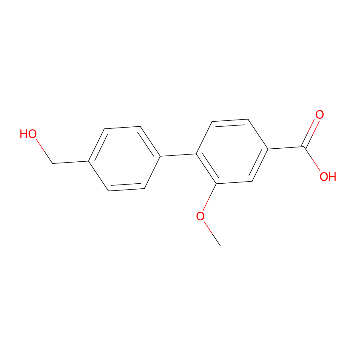 4-(4-Hydroxymethylphenyl)-3-methoxybenzoic acid molecular structure, CAS 1261924-03-1