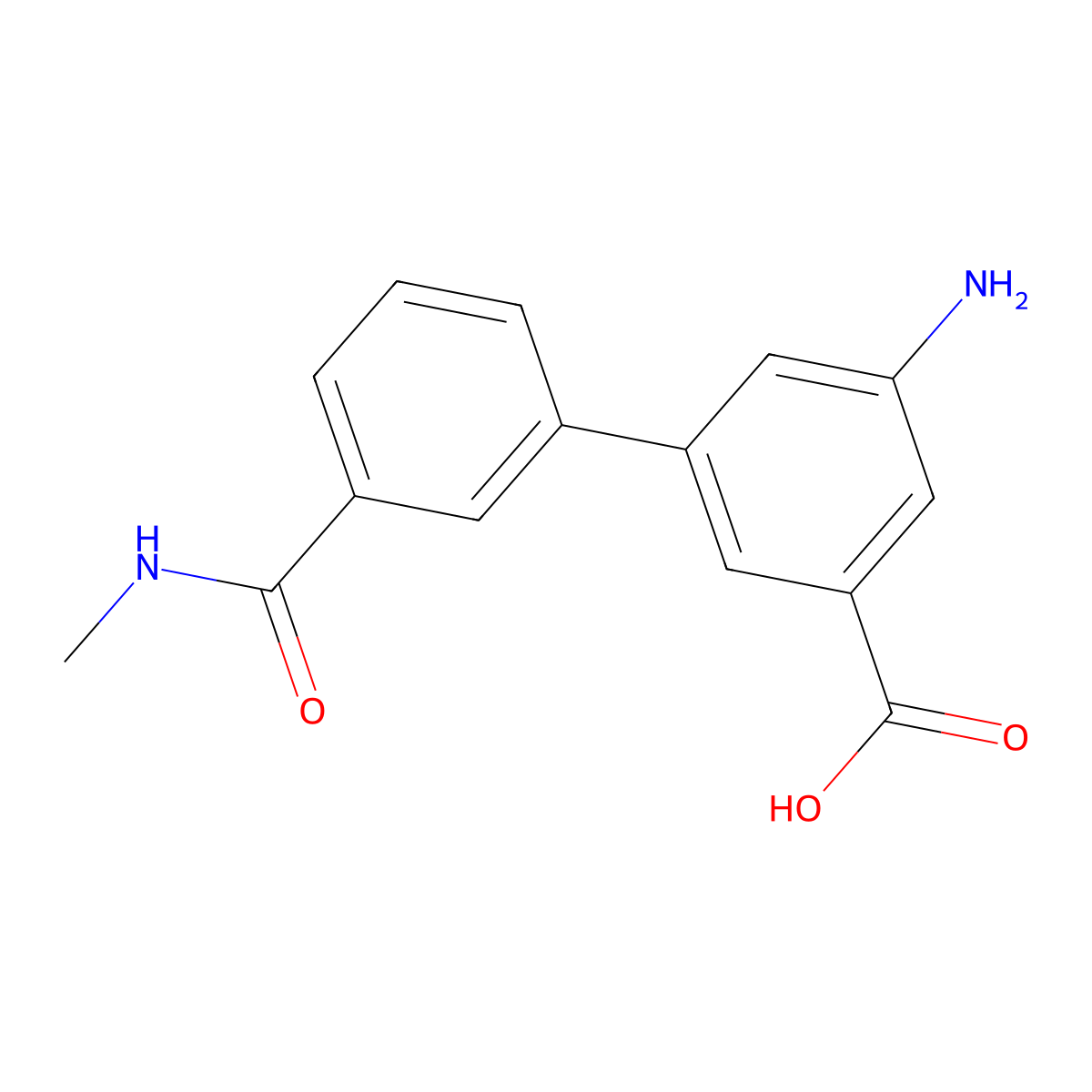 3-Amino-5-[3-(N-methylaminocarbonyl)phenyl]benzoic acid molecular structure, CAS 1261924-07-5