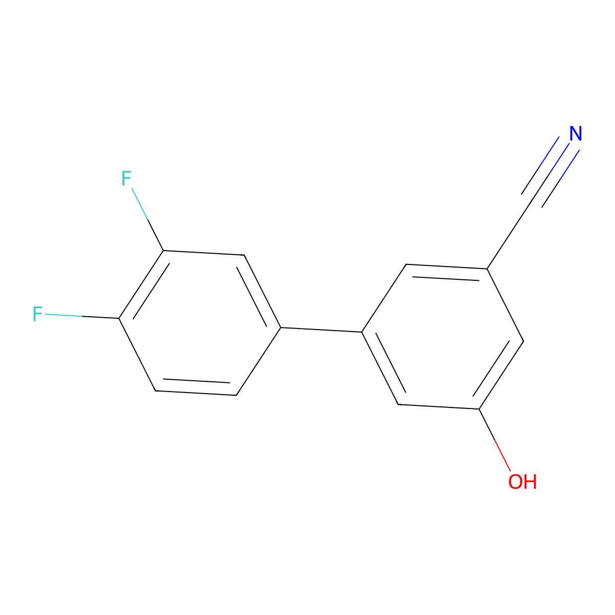 3-Cyano-5-(3,4-difluorophenyl)phenol molecular structure, CAS 1261924-12-2
