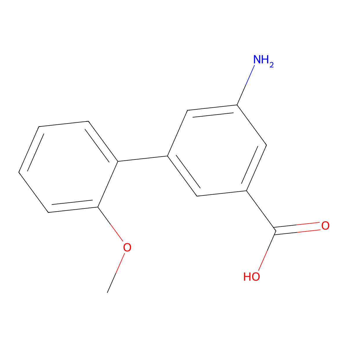 3-Amino-5-(2-methoxyphenyl)benzoic acid molecular structure, CAS 1261924-19-9