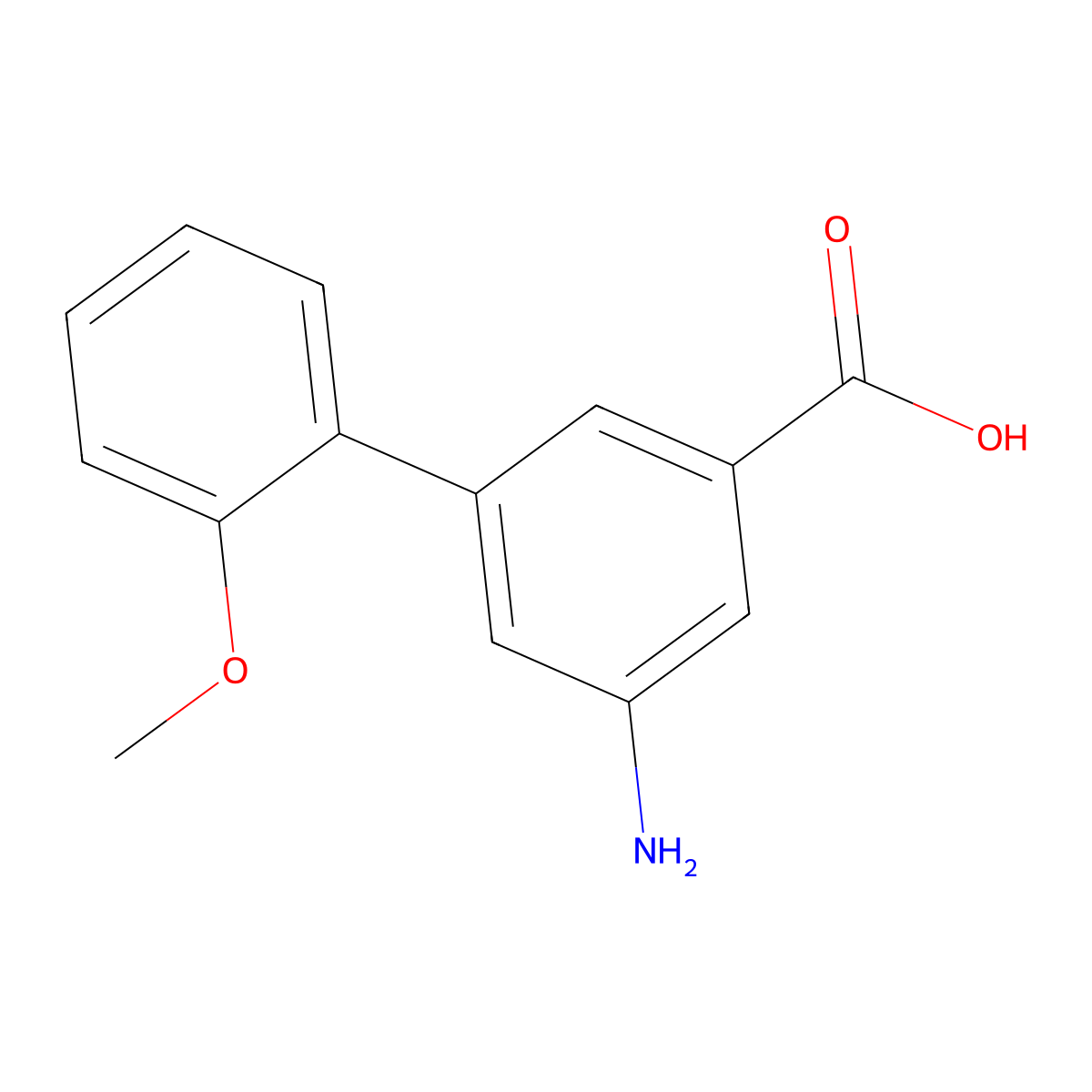 3-Amino-5-(2-methoxyphenyl)benzoic acid molecular structure, CAS 1261924-19-9