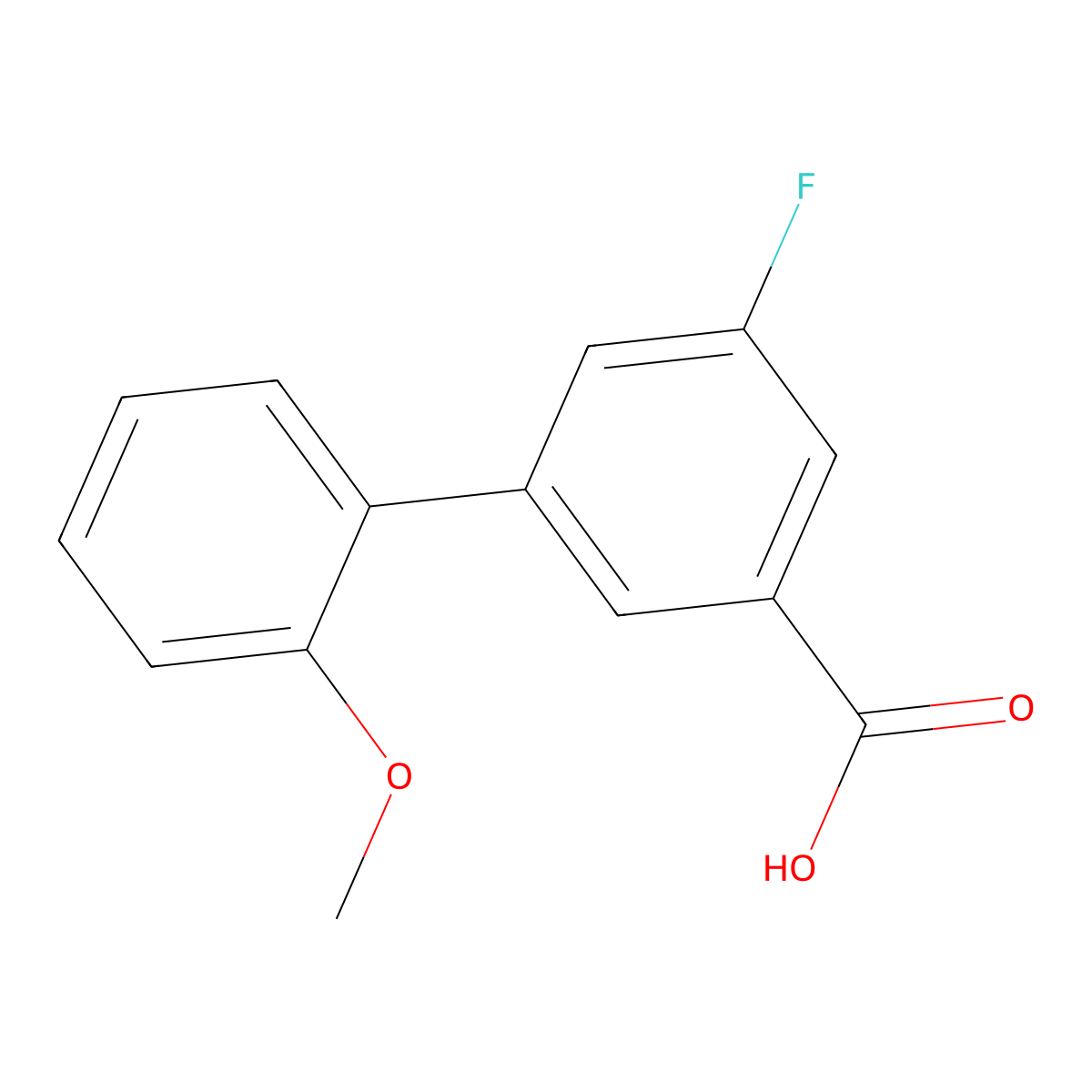 5-Fluoro-3-(2-methoxyphenyl)benzoic acid molecular structure, CAS 1261924-27-9