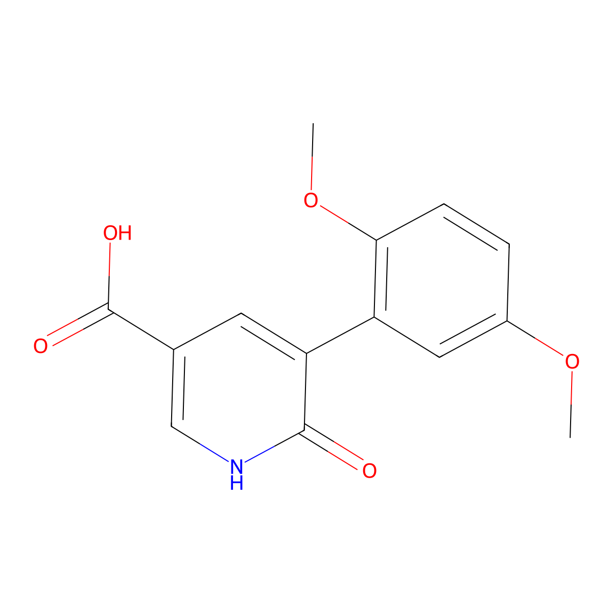 5-(2,5-Dimethoxyphenyl)-6-hydroxynicotinic acid molecular structure, CAS 1261924-29-1