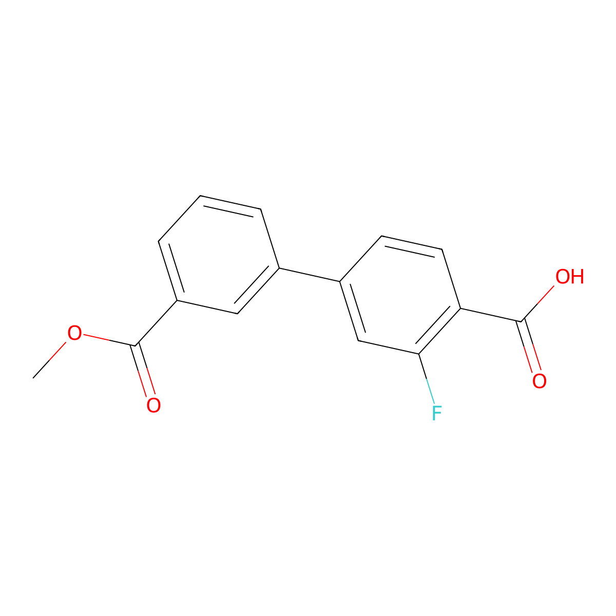 2-Fluoro-4-(3-methoxycarbonylphenyl)benzoic acid molecular structure, CAS 1261924-31-5