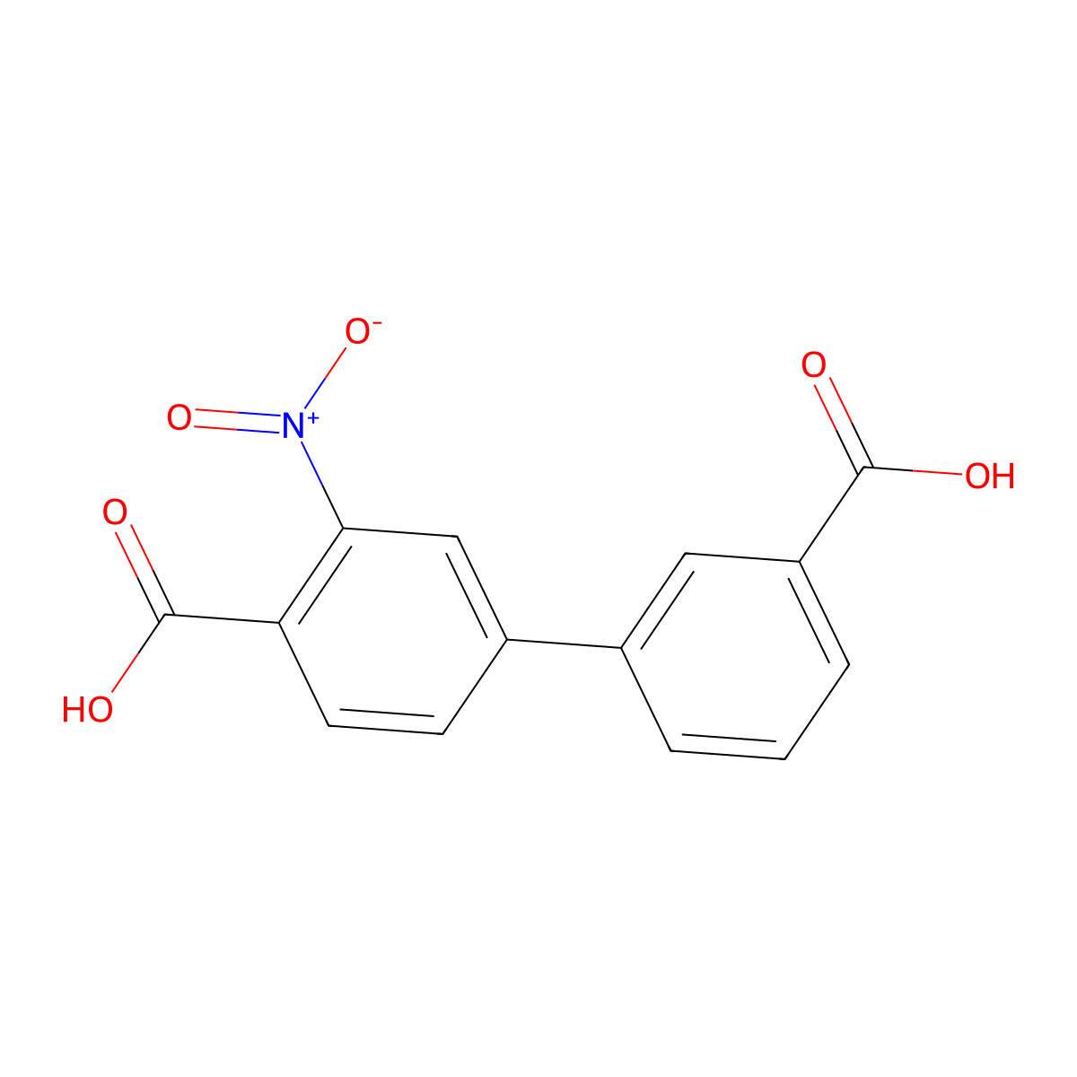 4-(3-Carboxyphenyl)-2-nitrobenzoic acid molecular structure, CAS 1261924-35-9
