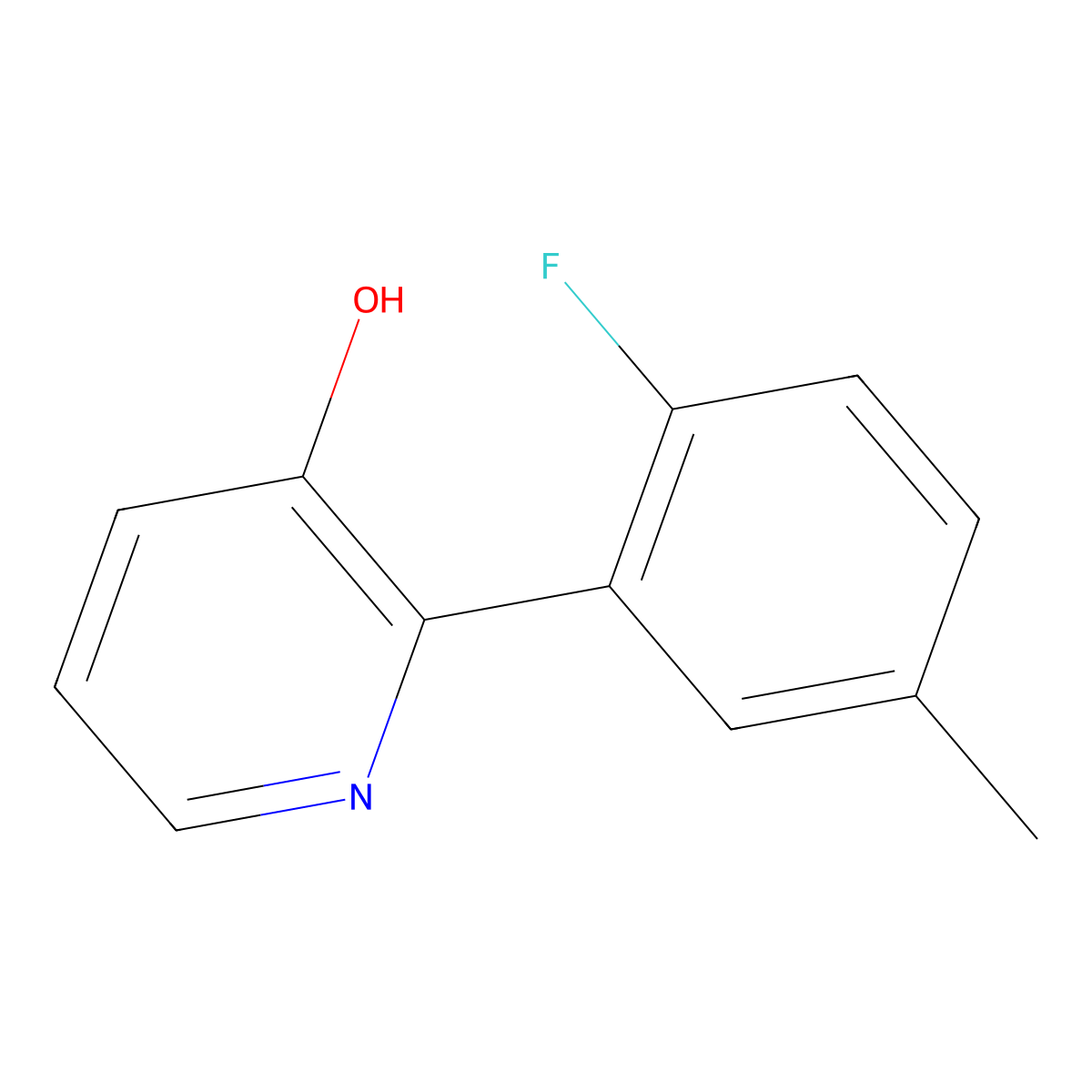2-(2-Fluoro-5-methylphenyl)pyridin-3-ol molecular structure, CAS 1261924-39-3