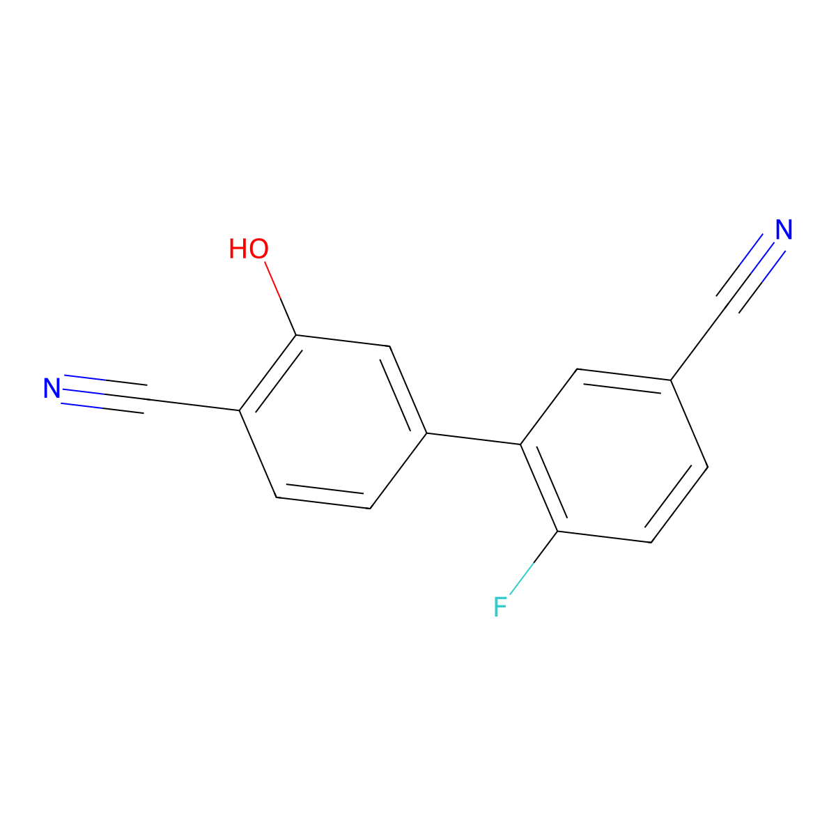 2-Cyano-5-(5-cyano-2-fluorophenyl)phenol molecular structure, CAS 1261924-43-9