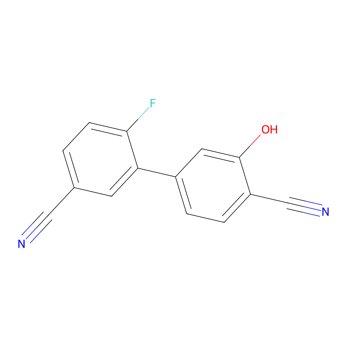 2-Cyano-5-(5-cyano-2-fluorophenyl)phenol molecular structure, CAS 1261924-43-9
