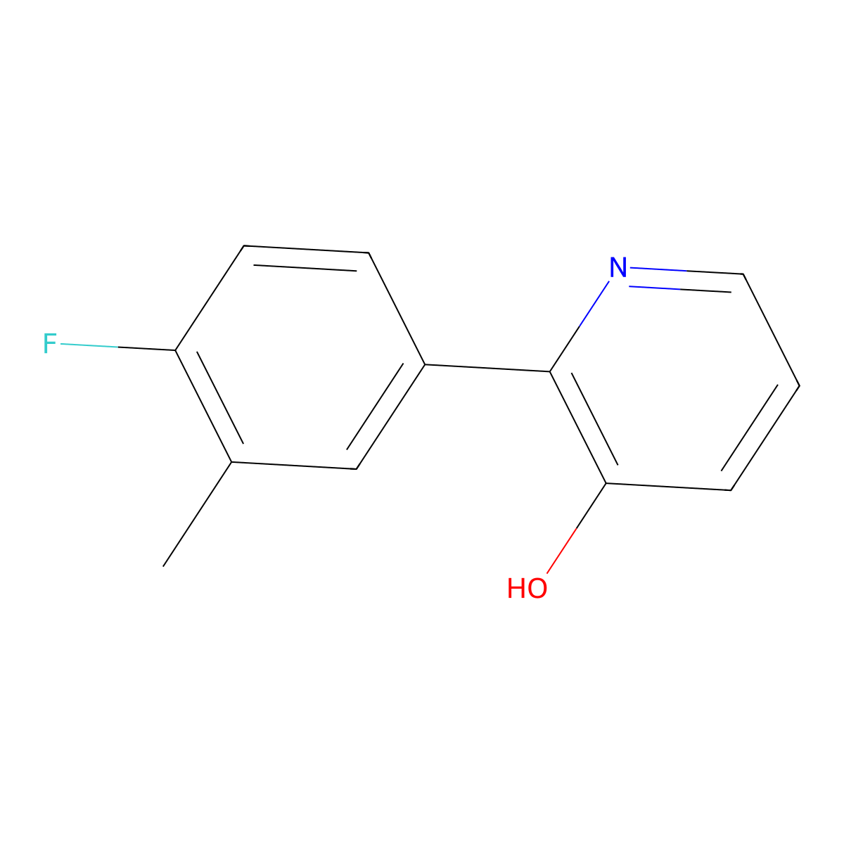 2-(4-Fluoro-3-methylphenyl)pyridin-3-ol molecular structure, CAS 1261924-44-0