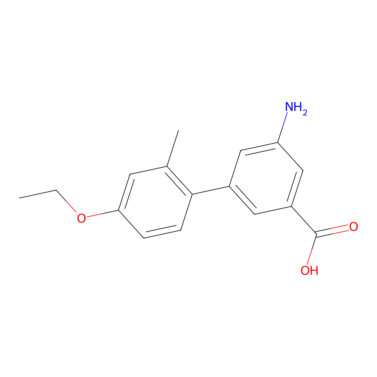 3-Amino-5-(4-ethoxy-2-methylphenyl)benzoic acid molecular structure, CAS 1261924-66-6