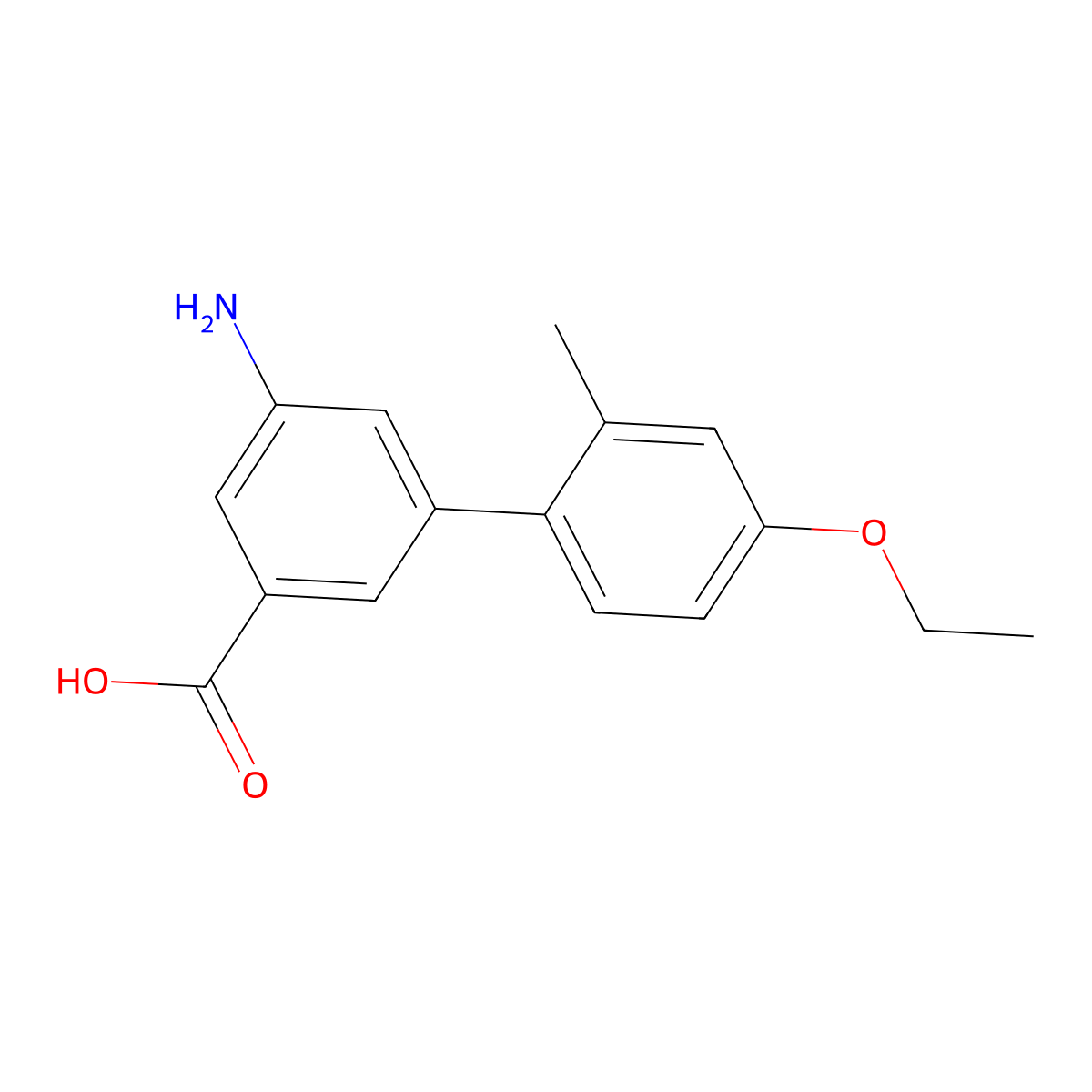 3-Amino-5-(4-ethoxy-2-methylphenyl)benzoic acid molecular structure, CAS 1261924-66-6