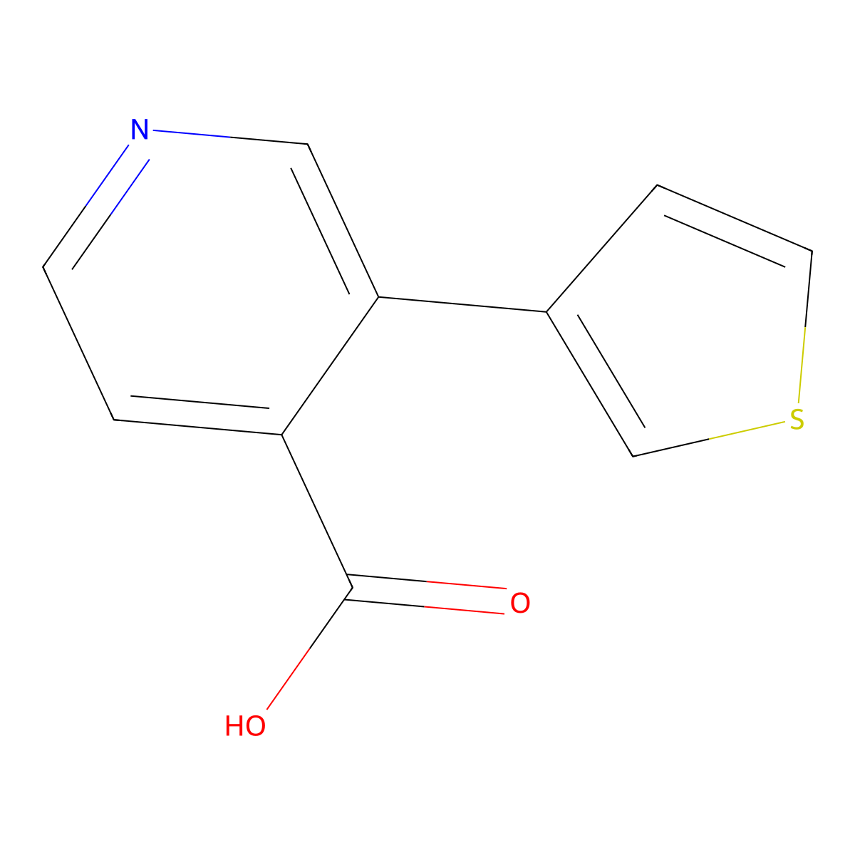 3-(Thiophen-3-YL)isonicotinic acid molecular structure, CAS 1261924-67-7