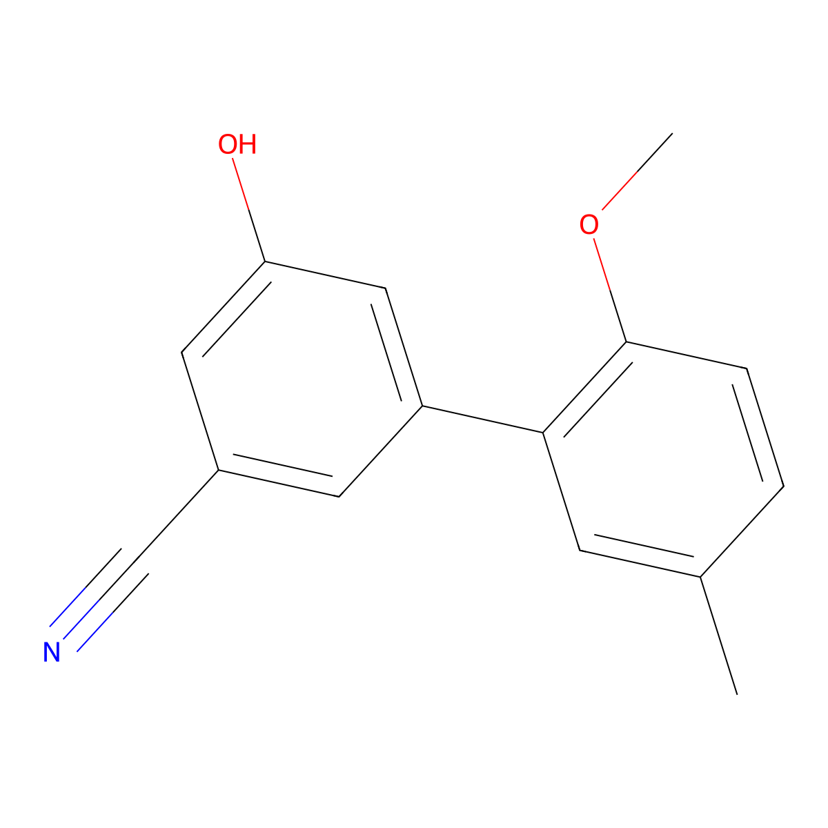 3-Cyano-5-(2-methoxy-5-methylphenyl)phenol molecular structure, CAS 1261924-71-3