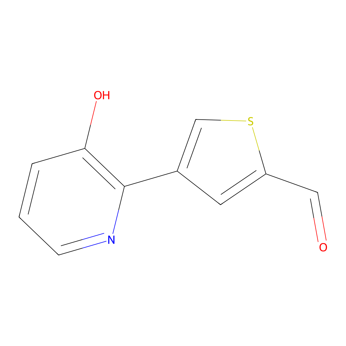 4-(3-Hydroxypyridin-2-yl)thiophene-2-carbaldehyde molecular structure, CAS 1261924-77-9