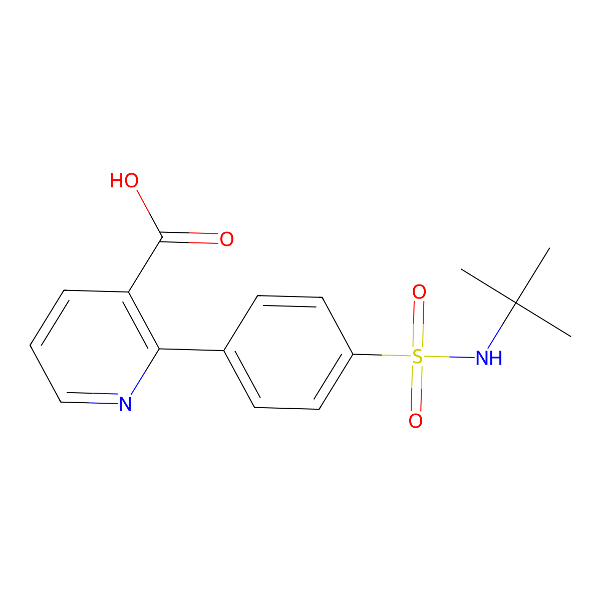 2-(4-T-Butylsulfamoylphenyl)nicotinic acid molecular structure, CAS 1261924-78-0