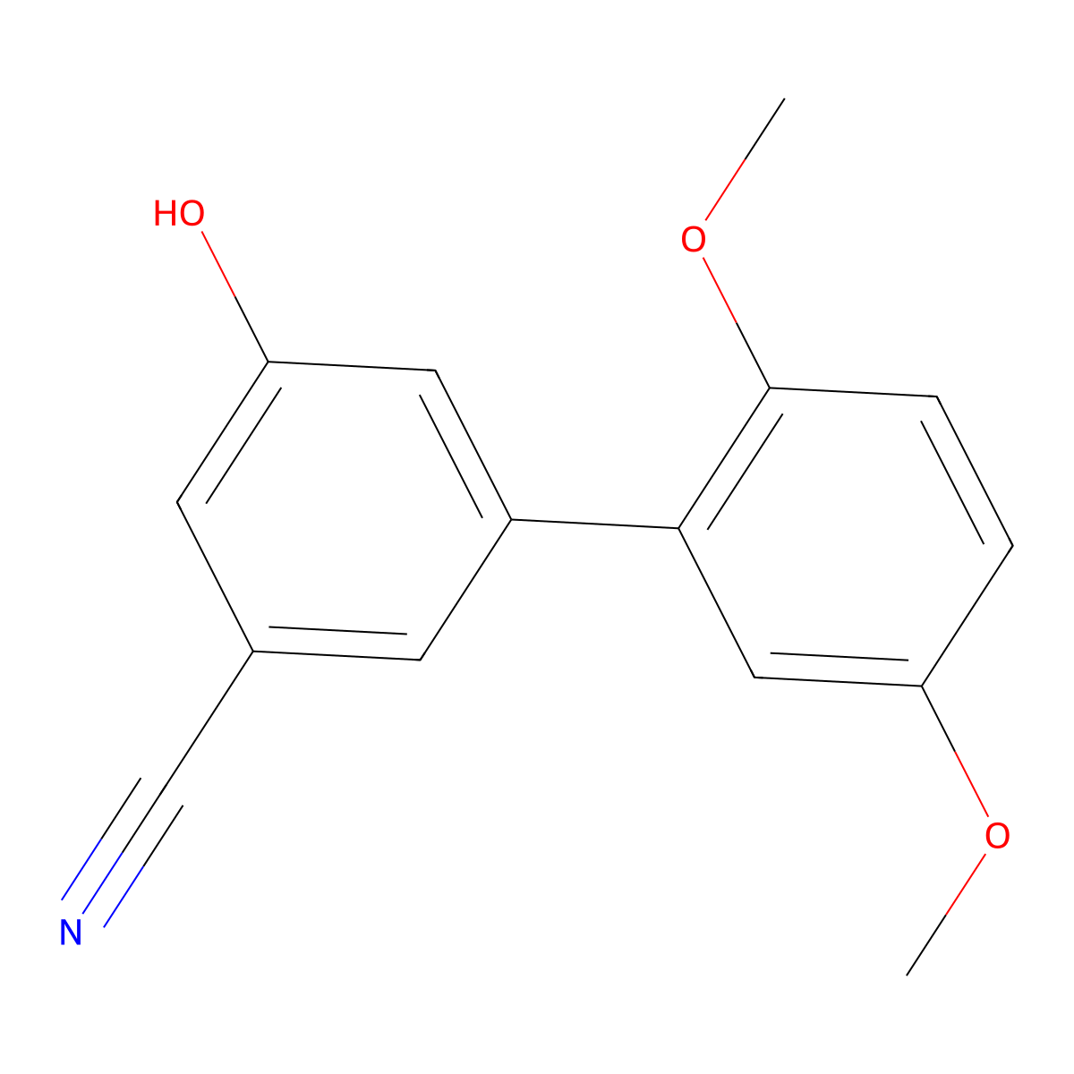 3-Cyano-5-(2,5-dimethoxyphenyl)phenol molecular structure, CAS 1261924-88-2