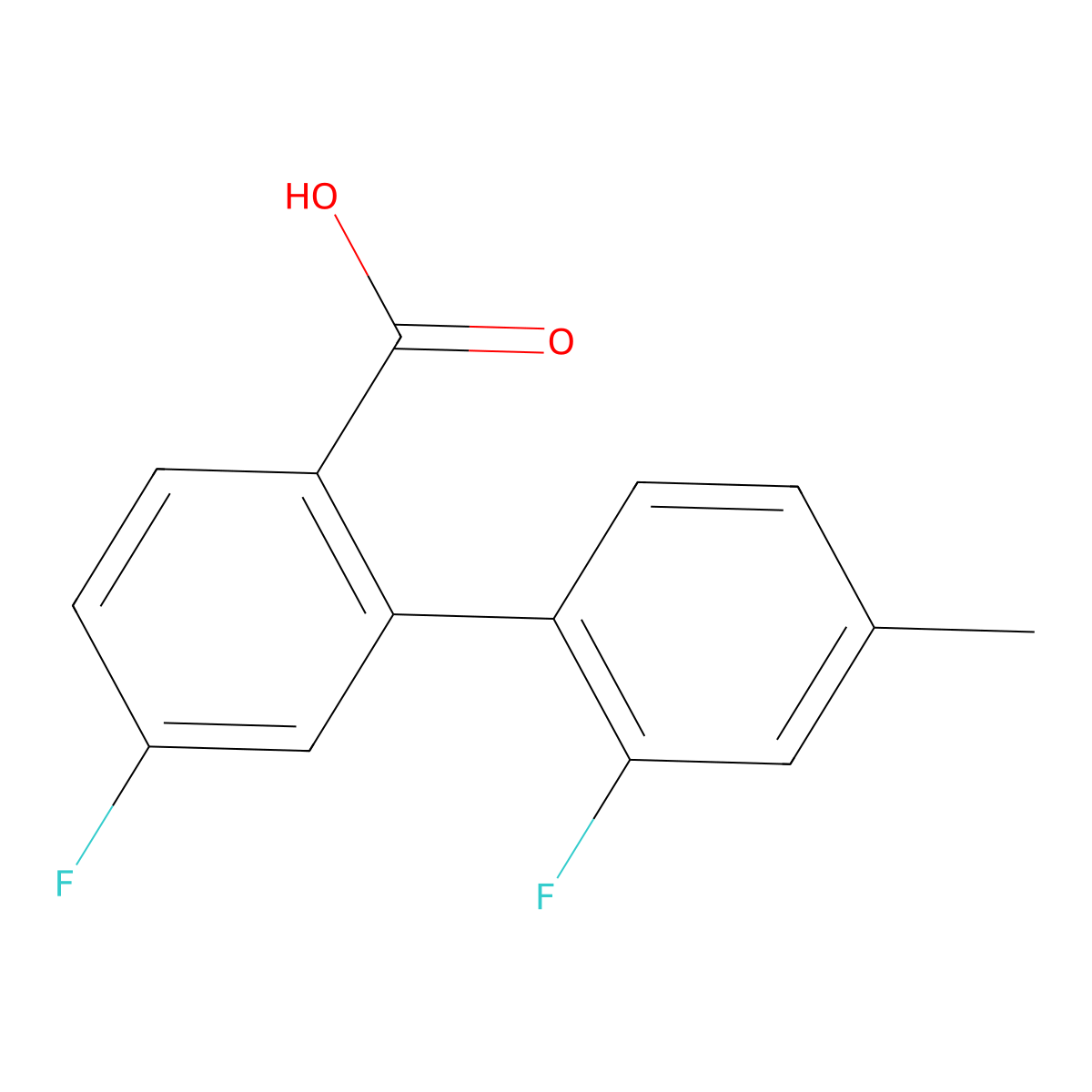 4-Fluoro-2-(2-fluoro-4-methylphenyl)benzoic acid molecular structure, CAS 1261924-89-3