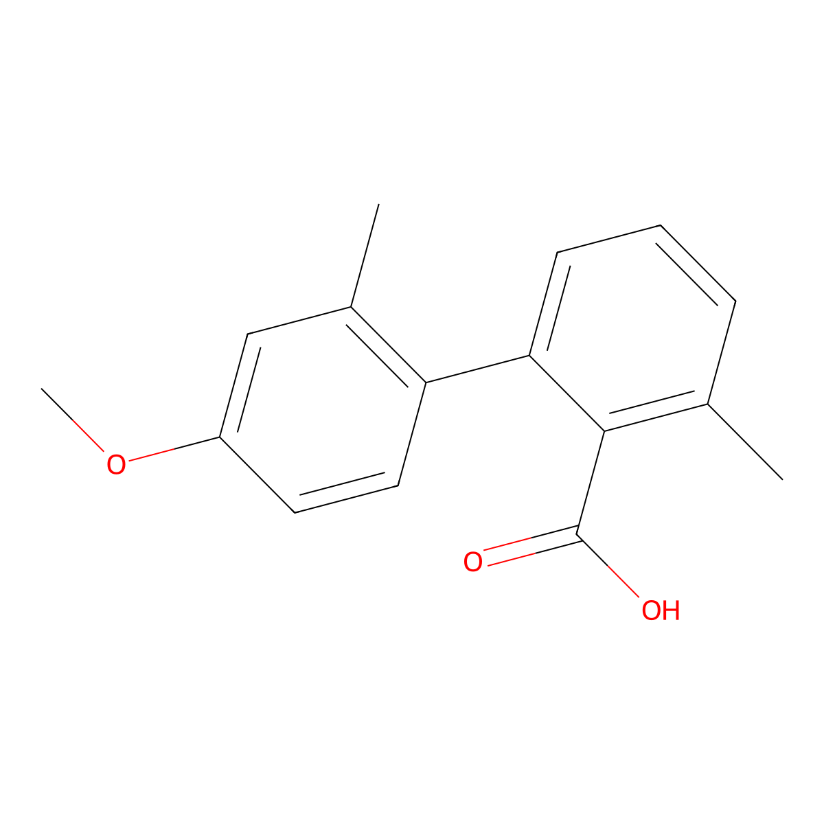 2-(4-Methoxy-2-methylphenyl)-6-methylbenzoic acid molecular structure, CAS 1261924-95-1