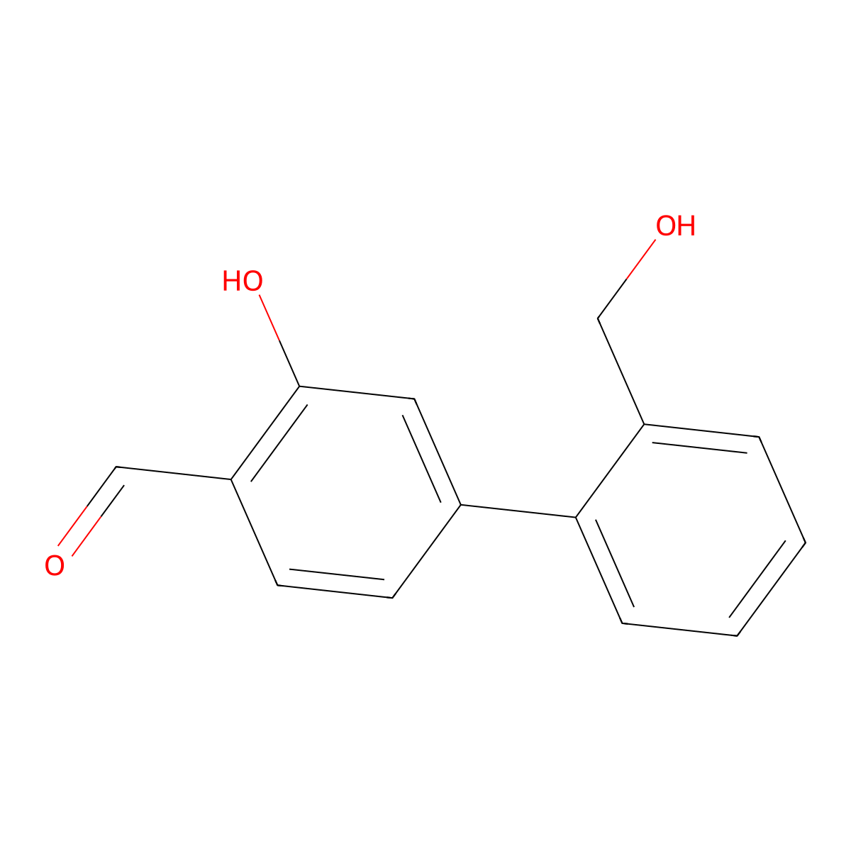 2-Formyl-5-(2-hydroxymethylphenyl)phenol molecular structure, CAS 1261925-08-9