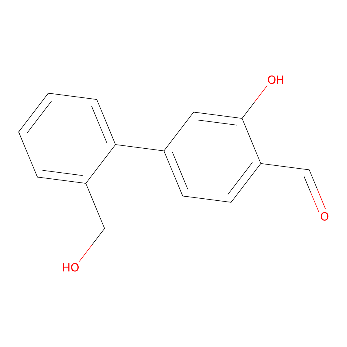 2-Formyl-5-(2-hydroxymethylphenyl)phenol molecular structure, CAS 1261925-08-9
