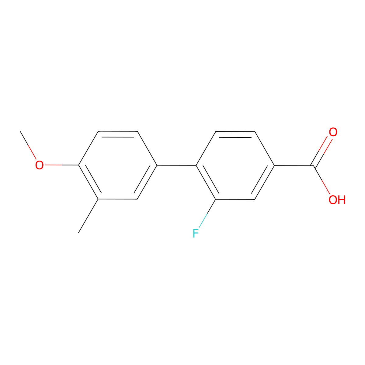 3-Fluoro-4-(4-methoxy-3-methylphenyl)benzoic acid molecular structure, CAS 1261925-12-5