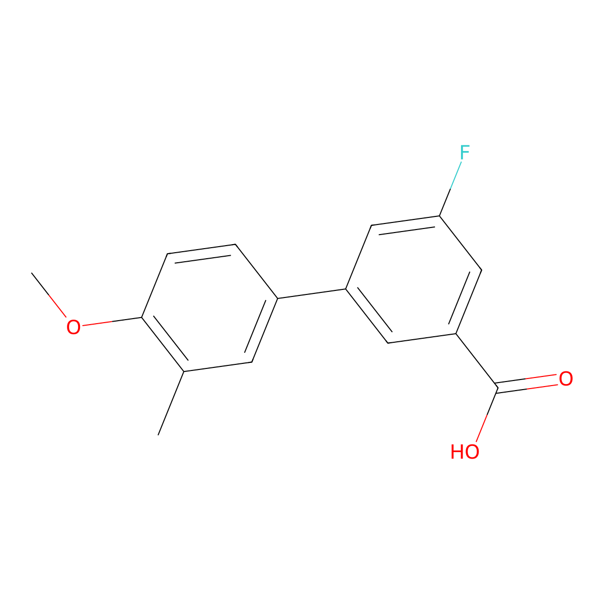5-Fluoro-3-(4-methoxy-3-methylphenyl)benzoic acid molecular structure, CAS 1261925-18-1