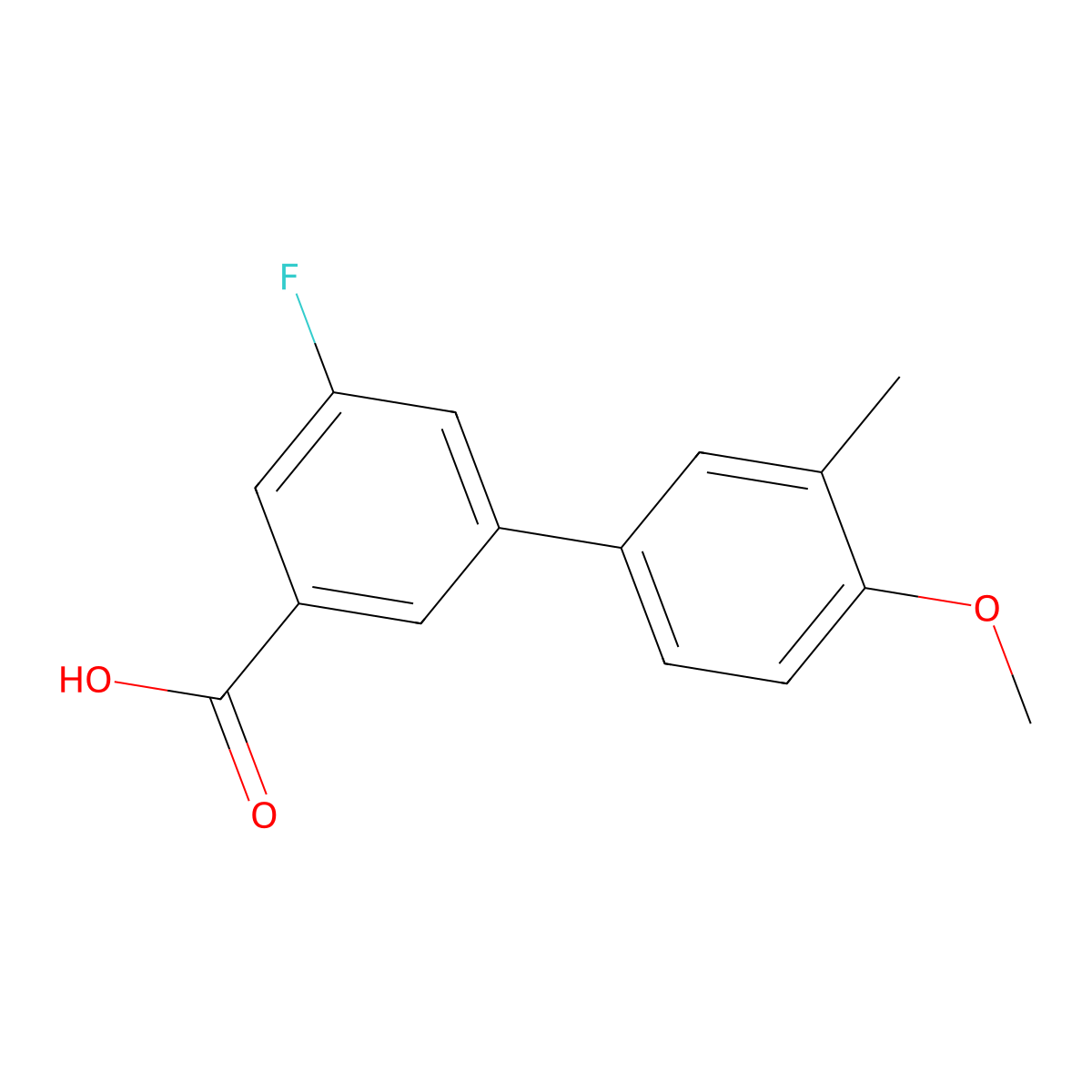 5-Fluoro-3-(4-methoxy-3-methylphenyl)benzoic acid molecular structure, CAS 1261925-18-1