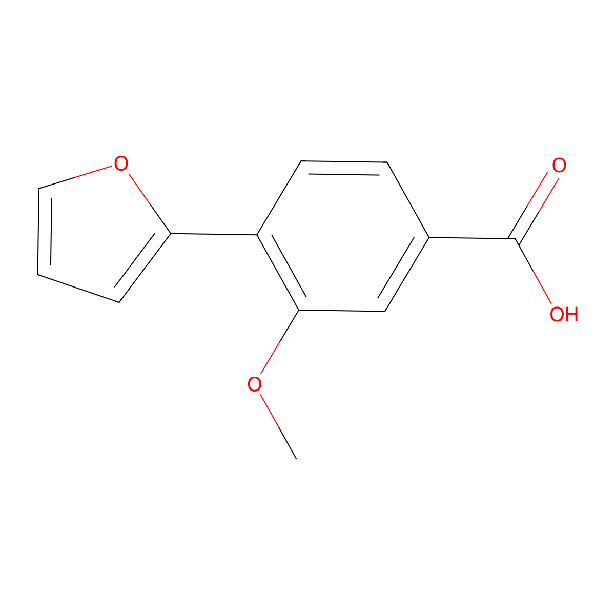 4-(Furan-2-YL)-3-methoxybenzoic acid molecular structure, CAS 1261925-34-1