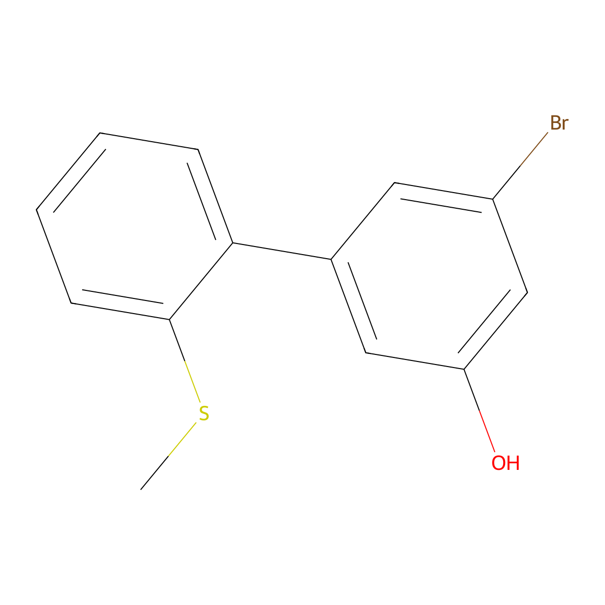 3-Bromo-5-(2-methylthiophenyl)phenol molecular structure, CAS 1261925-48-7