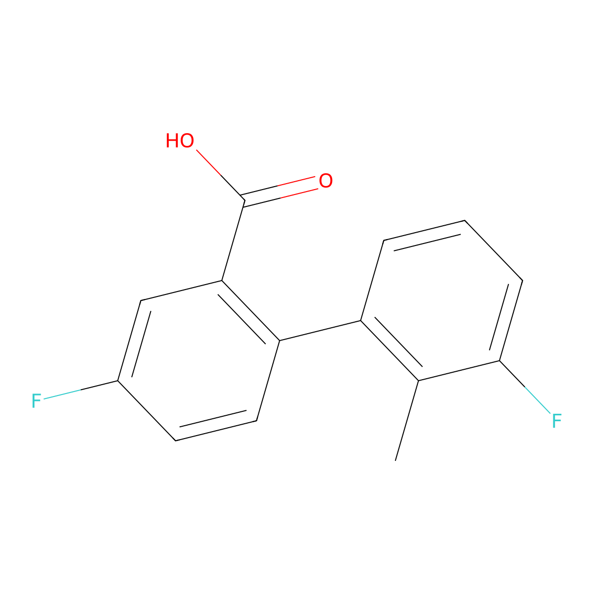 5-Fluoro-2-(3-fluoro-2-methylphenyl)benzoic acid molecular structure, CAS 1261925-51-2