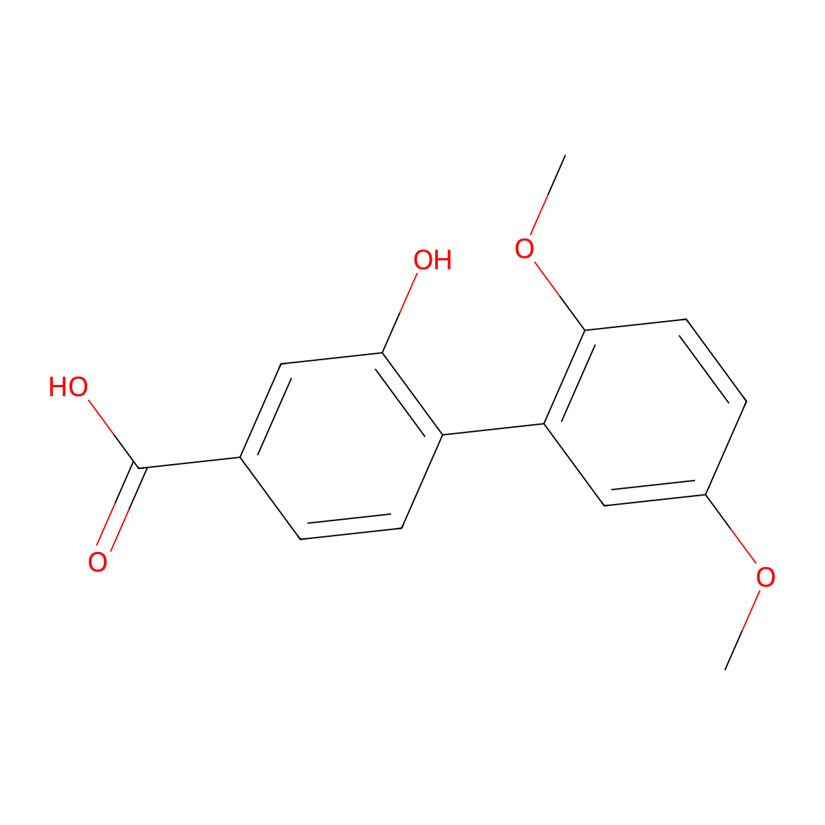 4-(2,5-Dimethoxyphenyl)-3-hydroxybenzoic acid molecular structure, CAS 1261925-53-4
