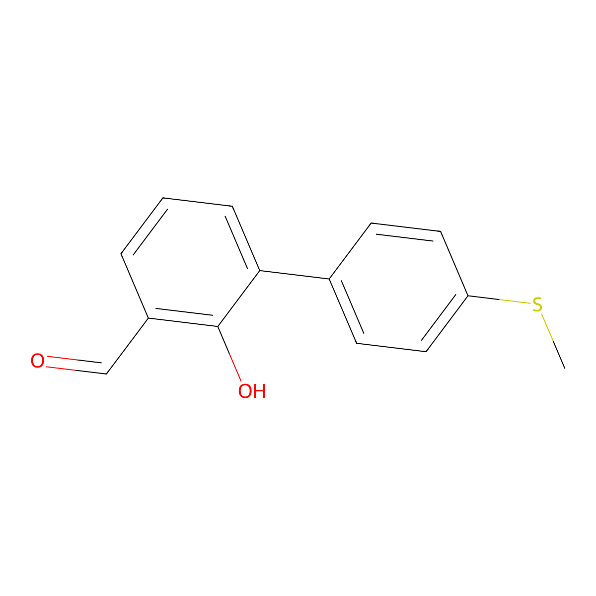 2-Formyl-6-(4-methylthiophenyl)phenol molecular structure, CAS 1261925-55-6