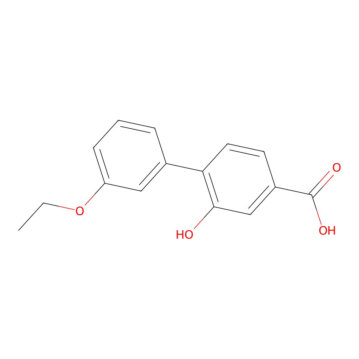 4-(3-Ethoxyphenyl)-3-hydroxybenzoic acid molecular structure, CAS 1261925-59-0