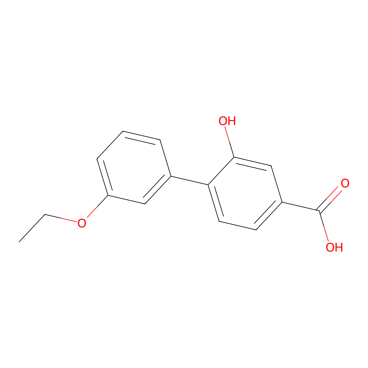 4-(3-Ethoxyphenyl)-3-hydroxybenzoic acid molecular structure, CAS 1261925-59-0