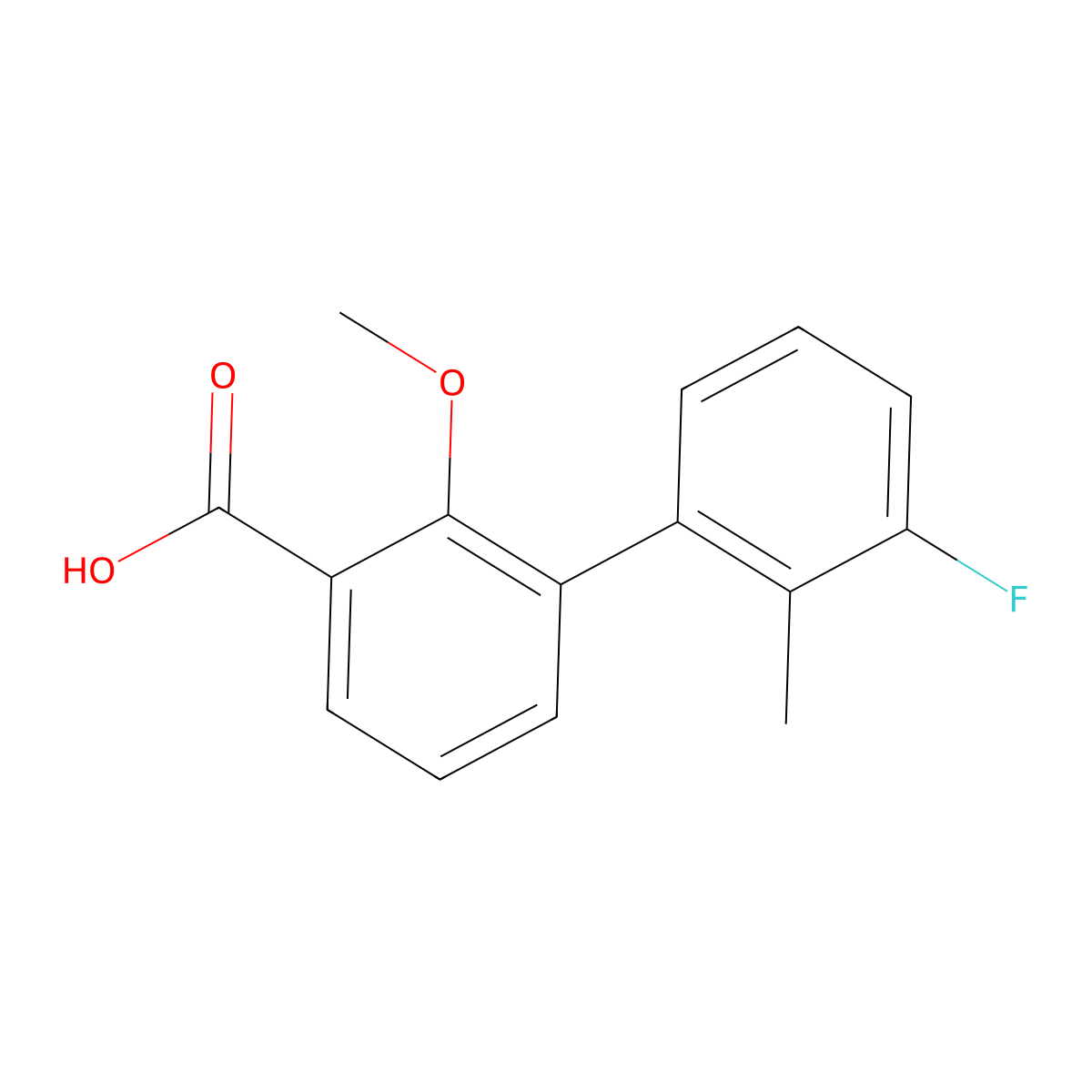 3-(3-Fluoro-2-methylphenyl)-2-methoxybenzoic acid molecular structure, CAS 1261925-60-3