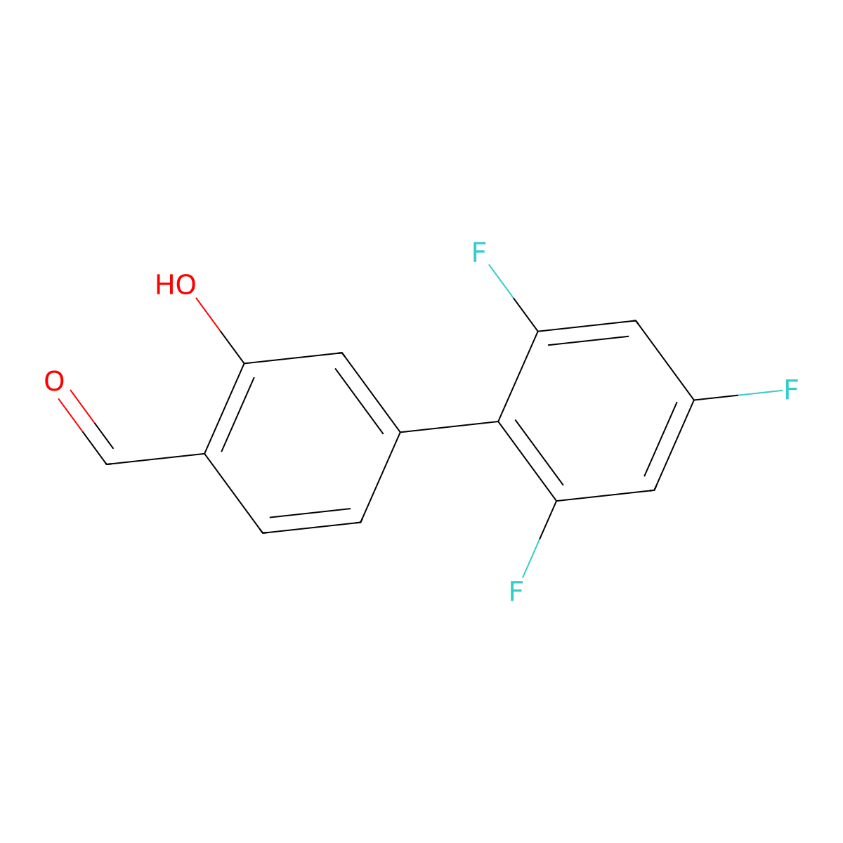 2-Formyl-5-(2,4,6-trifluorophenyl)phenol molecular structure, CAS 1261925-66-9