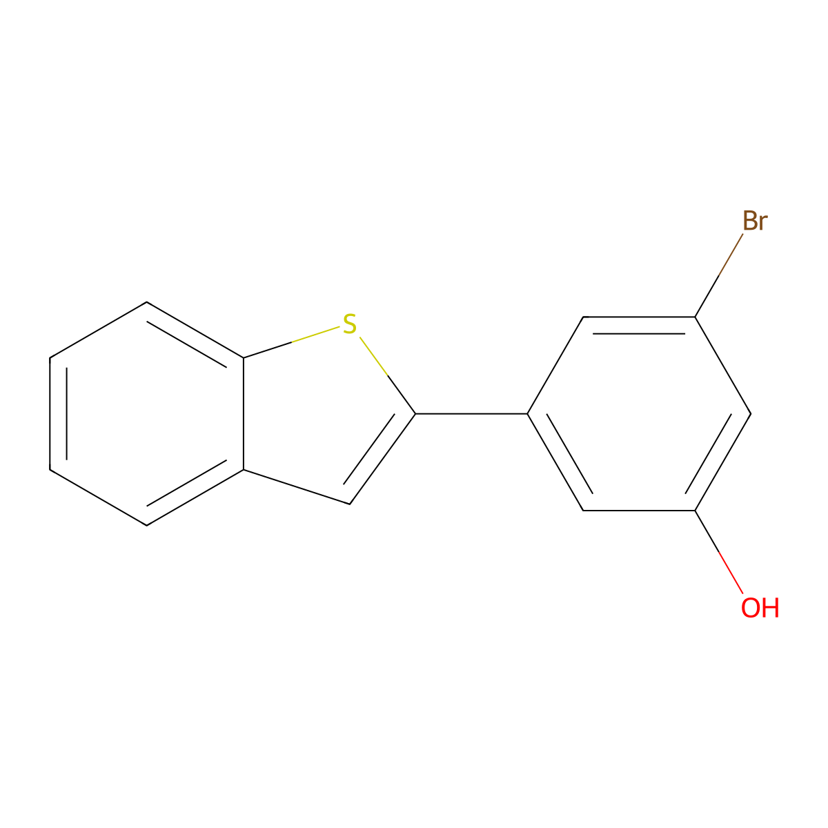 5-[Benzo(b)thiophen-2-yl]-3-bromophenol molecular structure, CAS 1261925-69-2