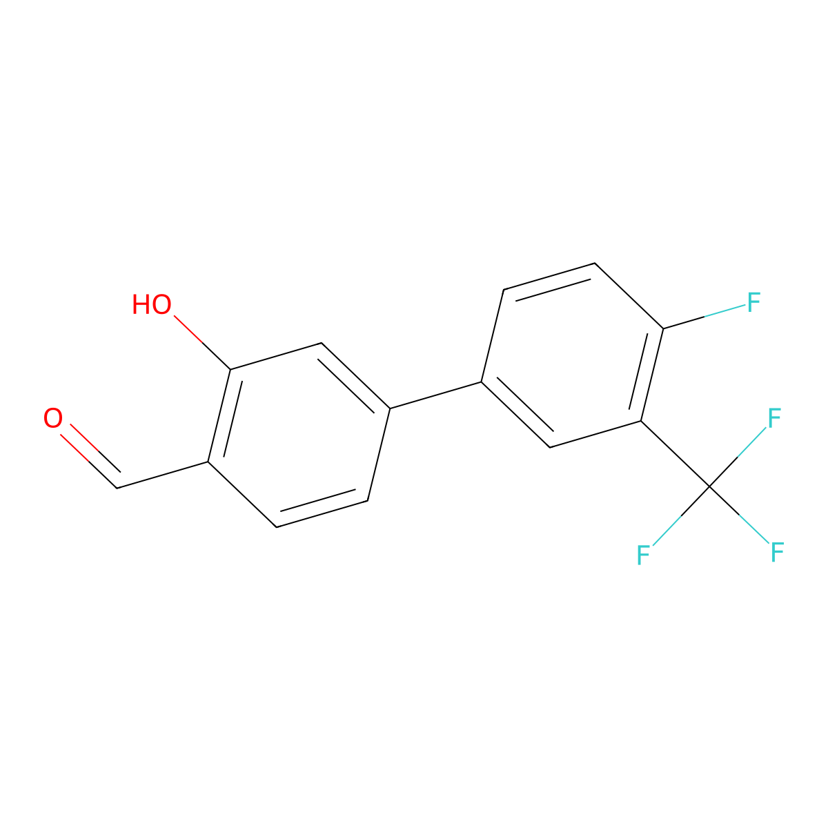 5-(4-Fluoro-3-trifluoromethylphenyl)-2-formylphenol molecular structure, CAS 1261925-75-0