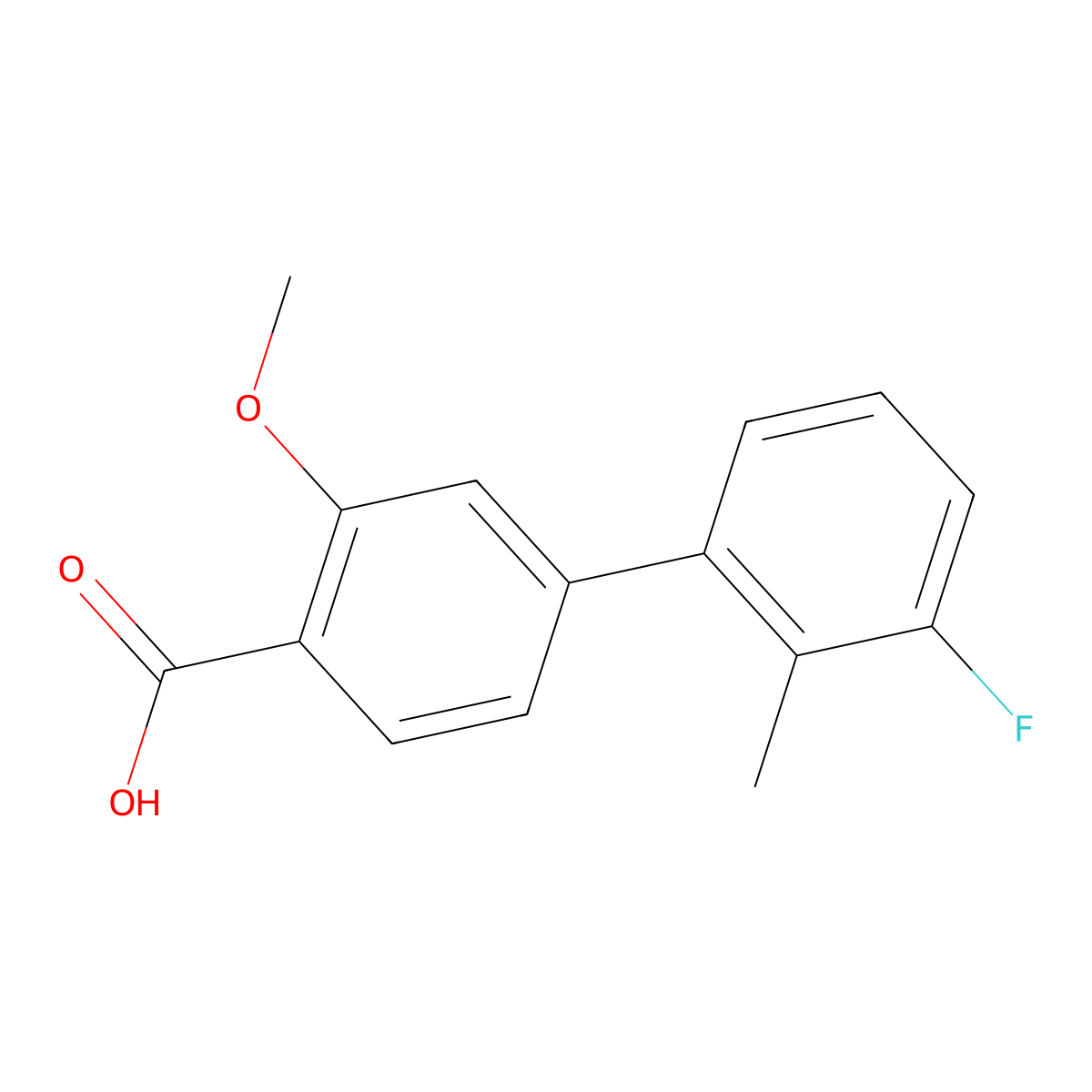 4-(3-Fluoro-2-methylphenyl)-2-methoxybenzoic acid molecular structure, CAS 1261925-78-3