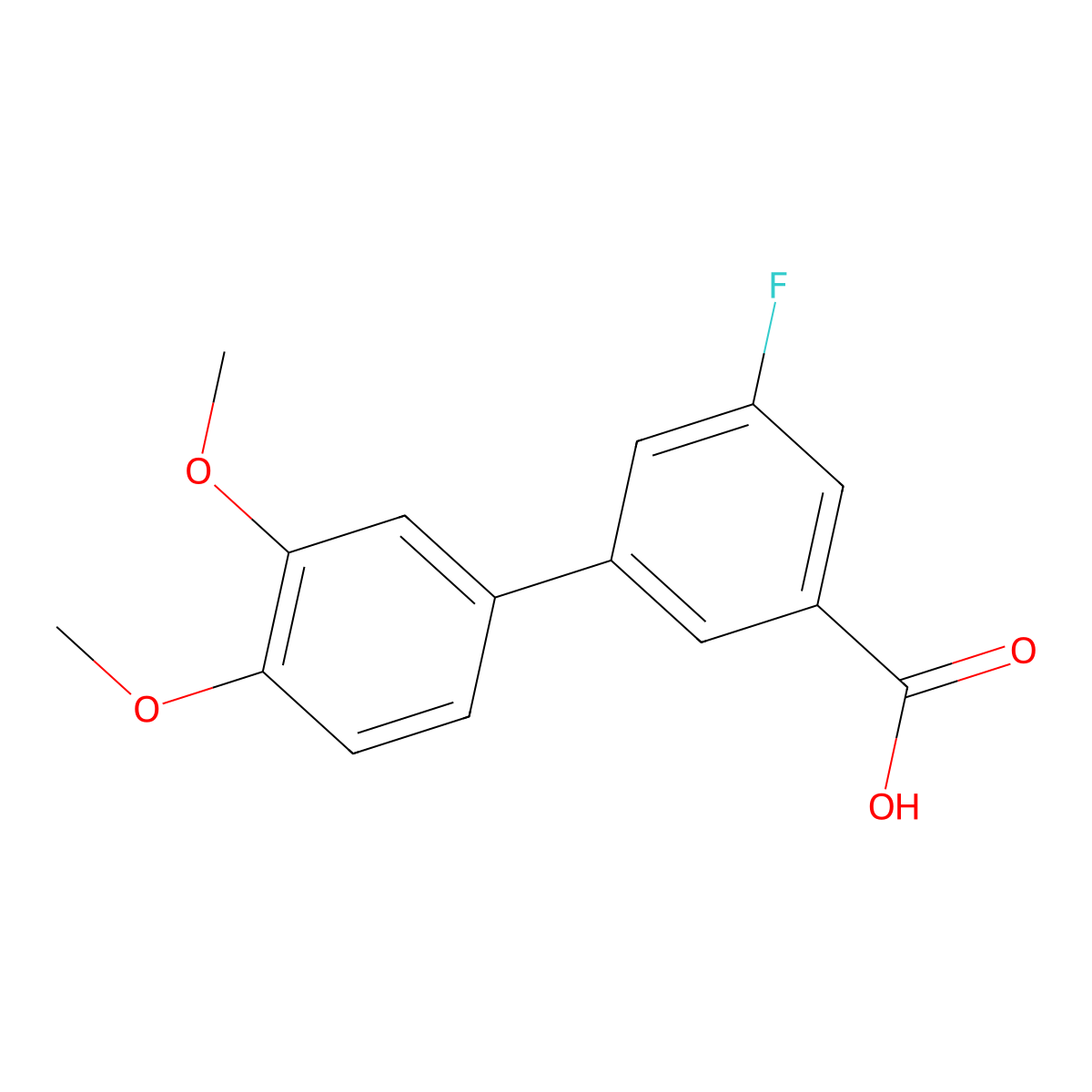 3-(3,4-Dimethoxyphenyl)-5-fluorobenzoic acid molecular structure, CAS 1261925-88-5