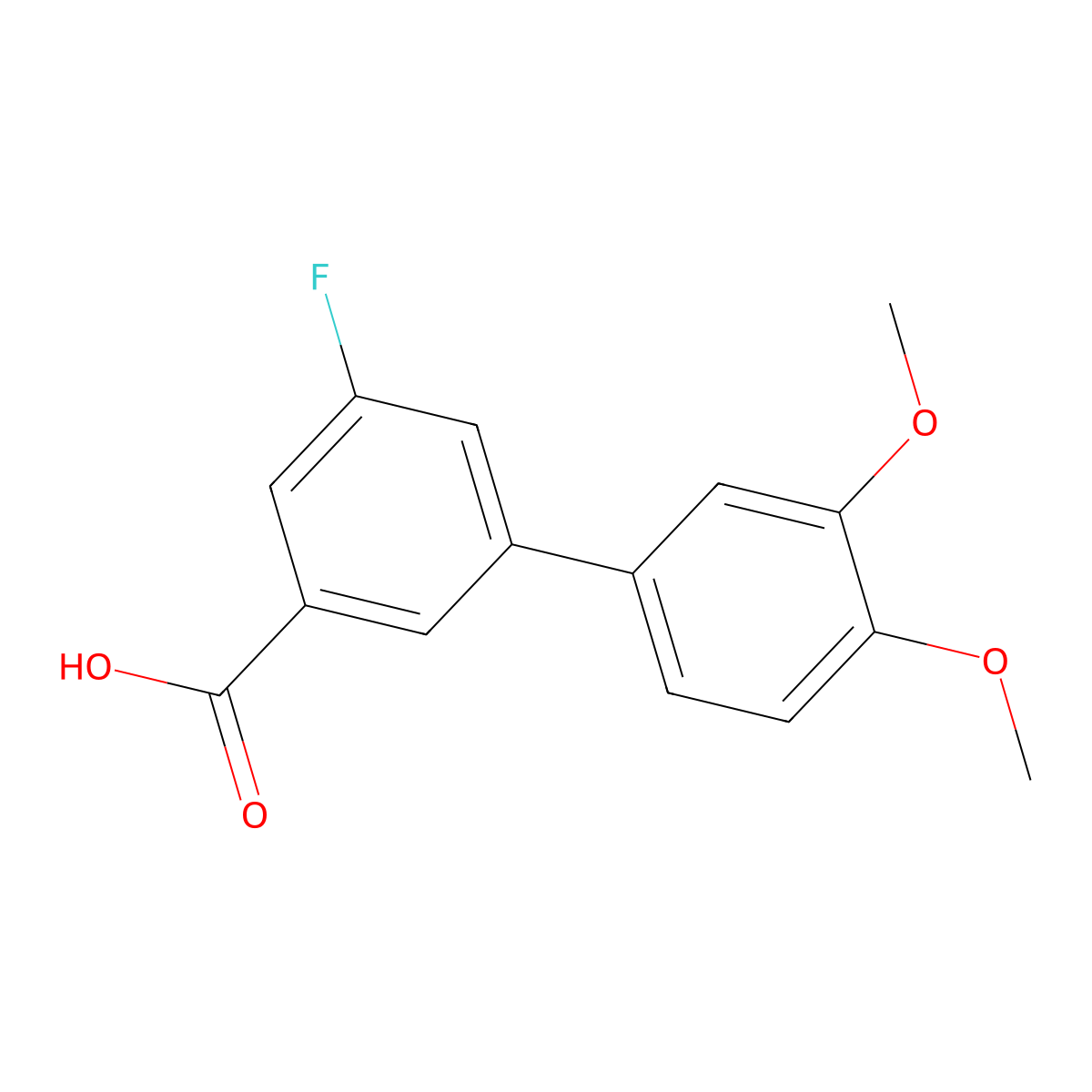 3-(3,4-Dimethoxyphenyl)-5-fluorobenzoic acid molecular structure, CAS 1261925-88-5
