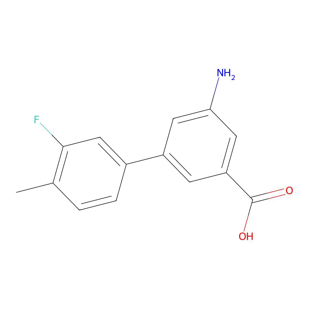 3-Amino-5-(3-fluoro-4-methylphenyl)benzoic acid molecular structure, CAS 1261926-00-4