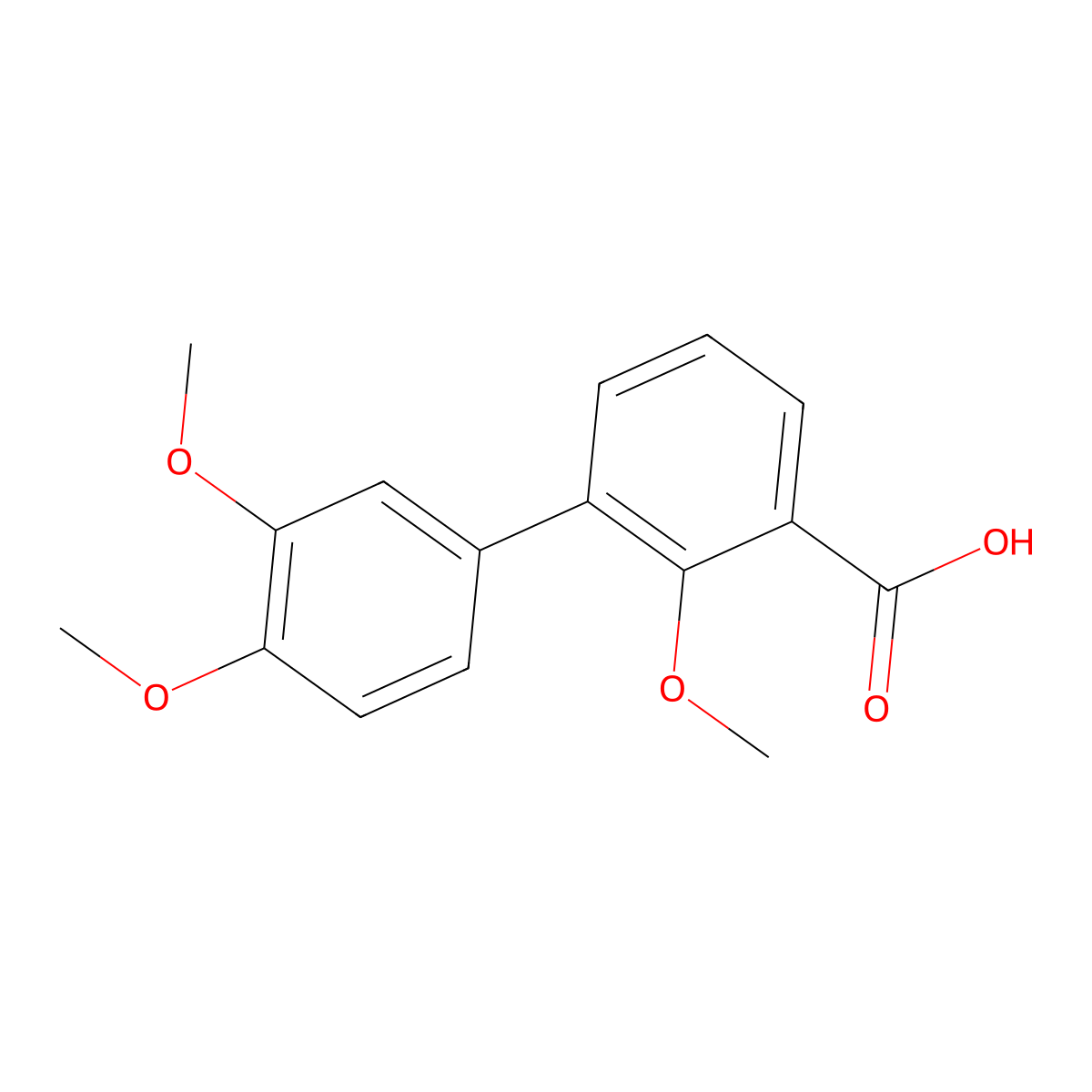 3-(3,4-Dimethoxyphenyl)-2-methoxybenzoic acid molecular structure, CAS 1261926-02-6