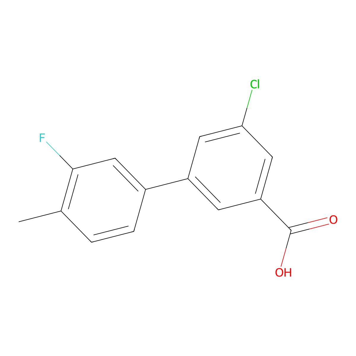 5-Chloro-3-(3-fluoro-4-methylphenyl)benzoic acid molecular structure, CAS 1261926-06-0