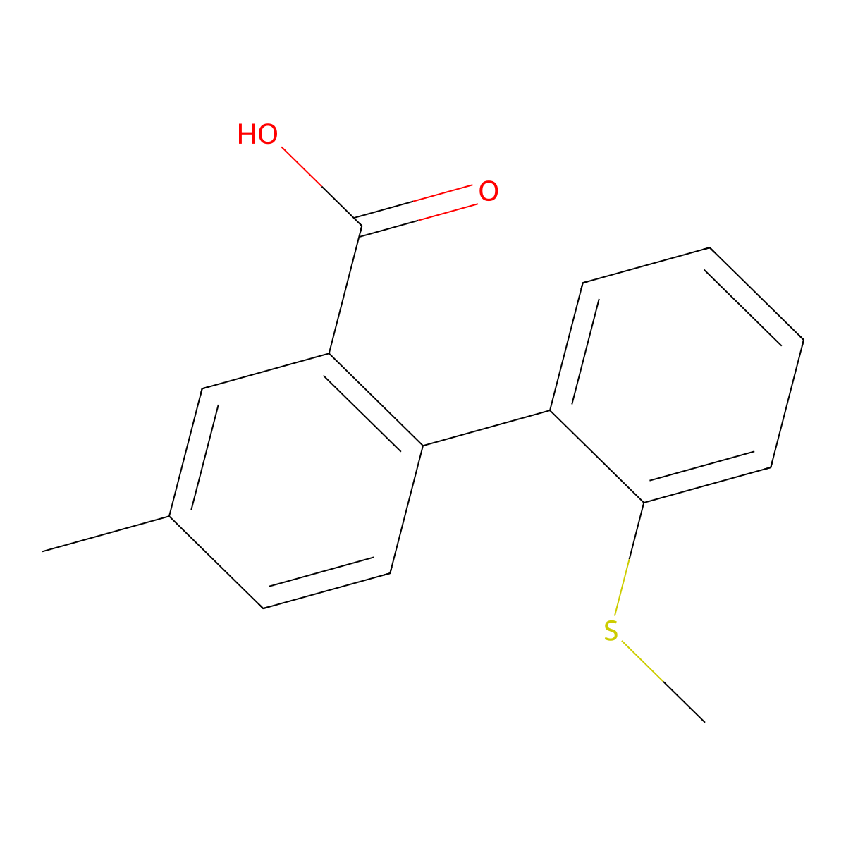 5-Methyl-2-(2-methylthiophenyl)benzoic acid molecular structure, CAS 1261926-09-3